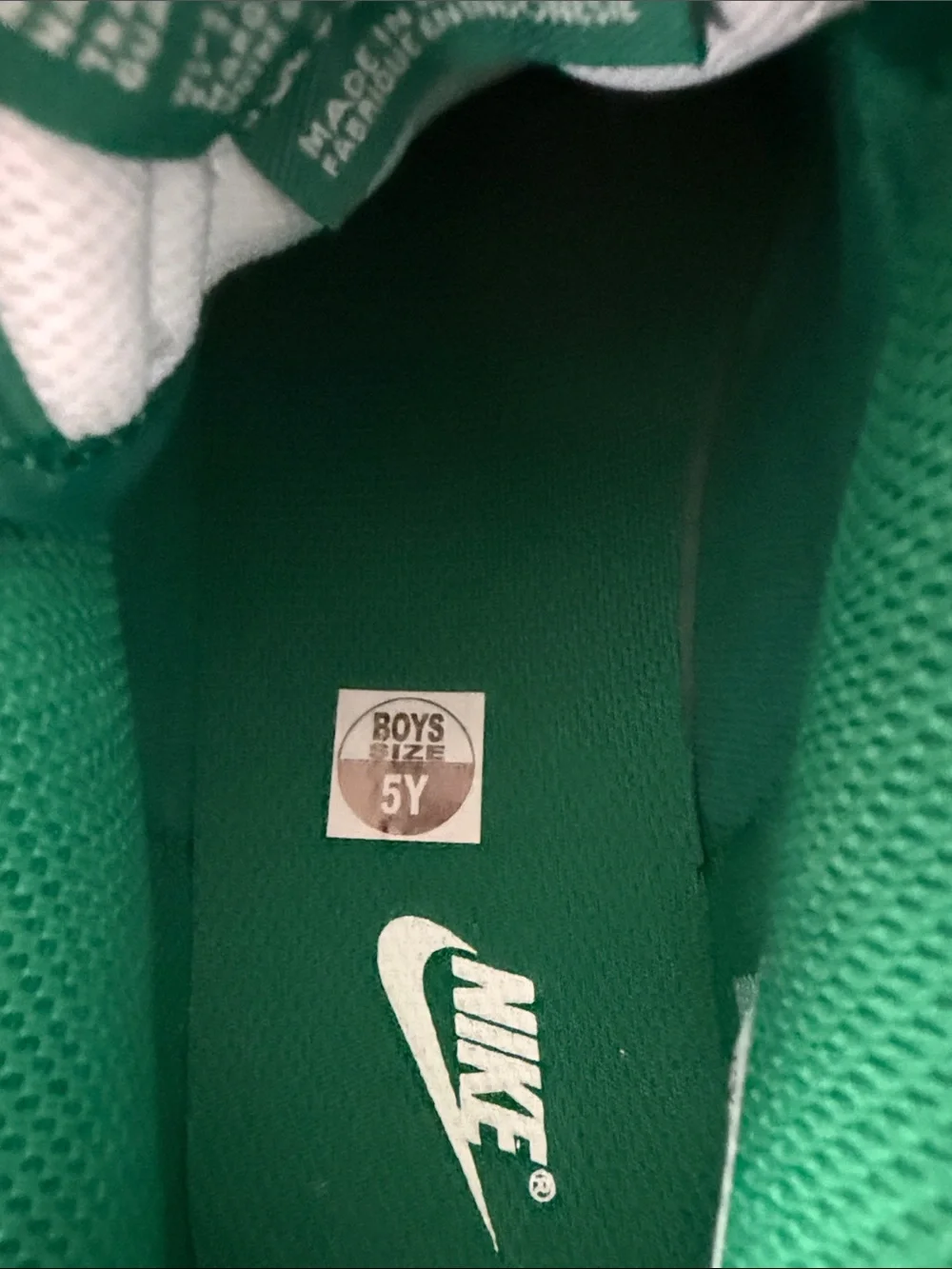 Nike Green and White Dunk-Style Low Tops - New without box
